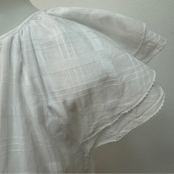 Polo Ralph Lauren Girls White Flutter Sleeve Ruffle Dress Size 12 - Picture 3 of 8